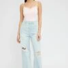 Denim Baggy Jeans High Rise Ripped -Modern Fashion Shop dl1484 84rb light wash 1