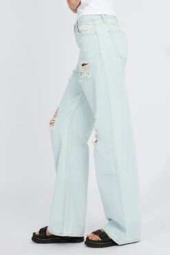 Denim Wide Leg Jean High Rise Ripped -Modern Fashion Shop dl1484a 84r light wash 4