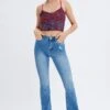 Denim Flare Jeans High Rise -Modern Fashion Shop dl1485 33rb mid wash 1
