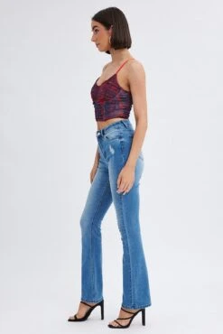 Denim Flare Jeans High Rise -Modern Fashion Shop dl1485 33rb mid wash 4
