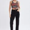 Black Paper Bag Jeans High Waist