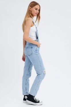 Denim Overall Jeans Ripped -Modern Fashion Shop dl1490 81r light wash 4