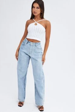 Denim Baggy Jeans Mid Rise -Modern Fashion Shop dl1495 84rb light wash 3