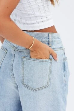 Denim Baggy Jeans Mid Rise -Modern Fashion Shop dl1495 84rb light wash 6