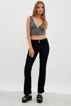 Black Flare Jeans Low Waist -Modern Fashion Shop dl1506 33r black 3