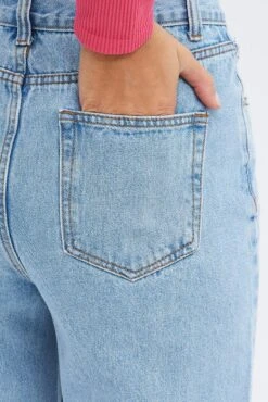 Denim Baggy Denim Jeans Midi Rise -Modern Fashion Shop dl1516 84rb light wash 6