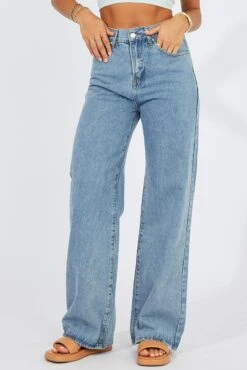 Denim Baggy Denim Jeans Mid Rise -Modern Fashion Shop dl1516d 84r light wash 3