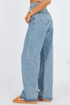 Denim Baggy Denim Jeans Mid Rise -Modern Fashion Shop dl1516d 84r light wash 4