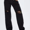 Black Straight Jeans Low Rise