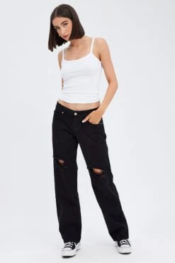 Black Straight Jeans Low Rise -Modern Fashion Shop dl1517 84rb wash black 2