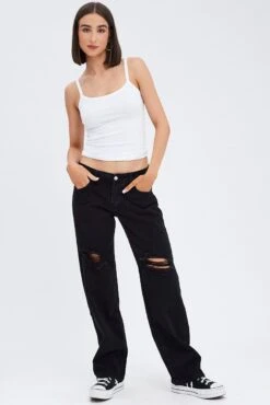 Black Straight Jeans Low Rise -Modern Fashion Shop dl1517 84rb wash black 3
