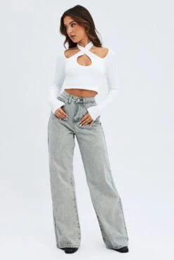Grey Wide Leg Jean Mid Rise 10 Grey Wide Leg Jean Mid Rise -Modern Fashion Shop dl1525 20rb grey 3