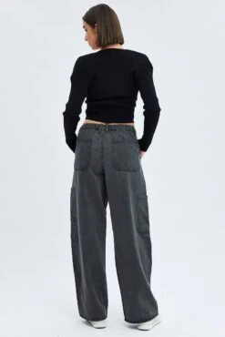 Black Cargo Jean Mid Rise -Modern Fashion Shop dl1530 84rb wash black 4