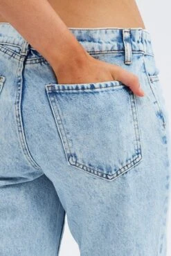 Denim Low Rise Jeans Straight Fold Down Waist -Modern Fashion Shop dl1532 20r light wash 6