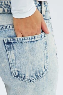 Denim Flare Jean Low Rise Dirty Wash -Modern Fashion Shop dl1545 84rb light wash 6