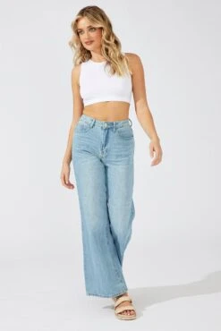 Denim Relaxed Wide Leg Jeans -Modern Fashion Shop dl1643 33r light wash 3
