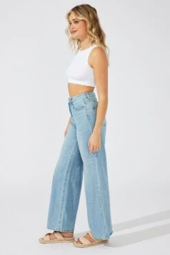 Denim Relaxed Wide Leg Jeans -Modern Fashion Shop dl1643 33r light wash 4