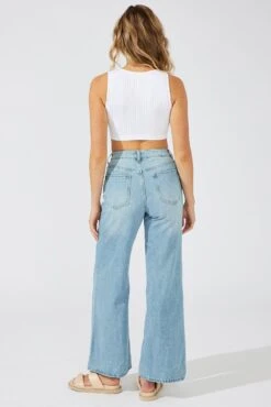 Denim Relaxed Wide Leg Jeans -Modern Fashion Shop dl1643 33r light wash 5