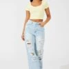 Denim 90's Wide Leg Jeans -Modern Fashion Shop dl1649 20r light wash 1