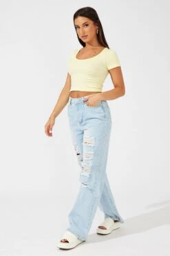 Denim 90's Wide Leg Jeans -Modern Fashion Shop dl1649 20r light wash 3