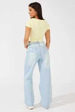Denim 90's Wide Leg Jeans -Modern Fashion Shop dl1649 20r light wash 5