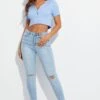 Blue Skinny Denim Jeans Mid Rise -Modern Fashion Shop dl1816 84jb denim blue 1
