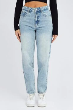 Denim Relaxed Mom Jean High Rise -Modern Fashion Shop dl1836 33rb light wash 2