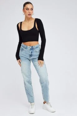 Denim Relaxed Mom Jean High Rise -Modern Fashion Shop dl1836 33rb light wash 3