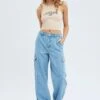 Denim Cargo Denim Jeans High Rise