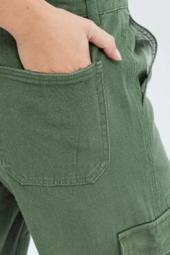 Green Cargo Denim Jeans High Rise -Modern Fashion Shop dl1844a 33j khaki 6