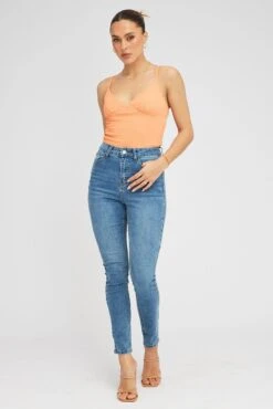 Denim Skinny Denim Jeans High Rise