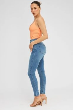 Denim Skinny Denim Jeans High Rise -Modern Fashion Shop dl1844a 33rb light wash 4