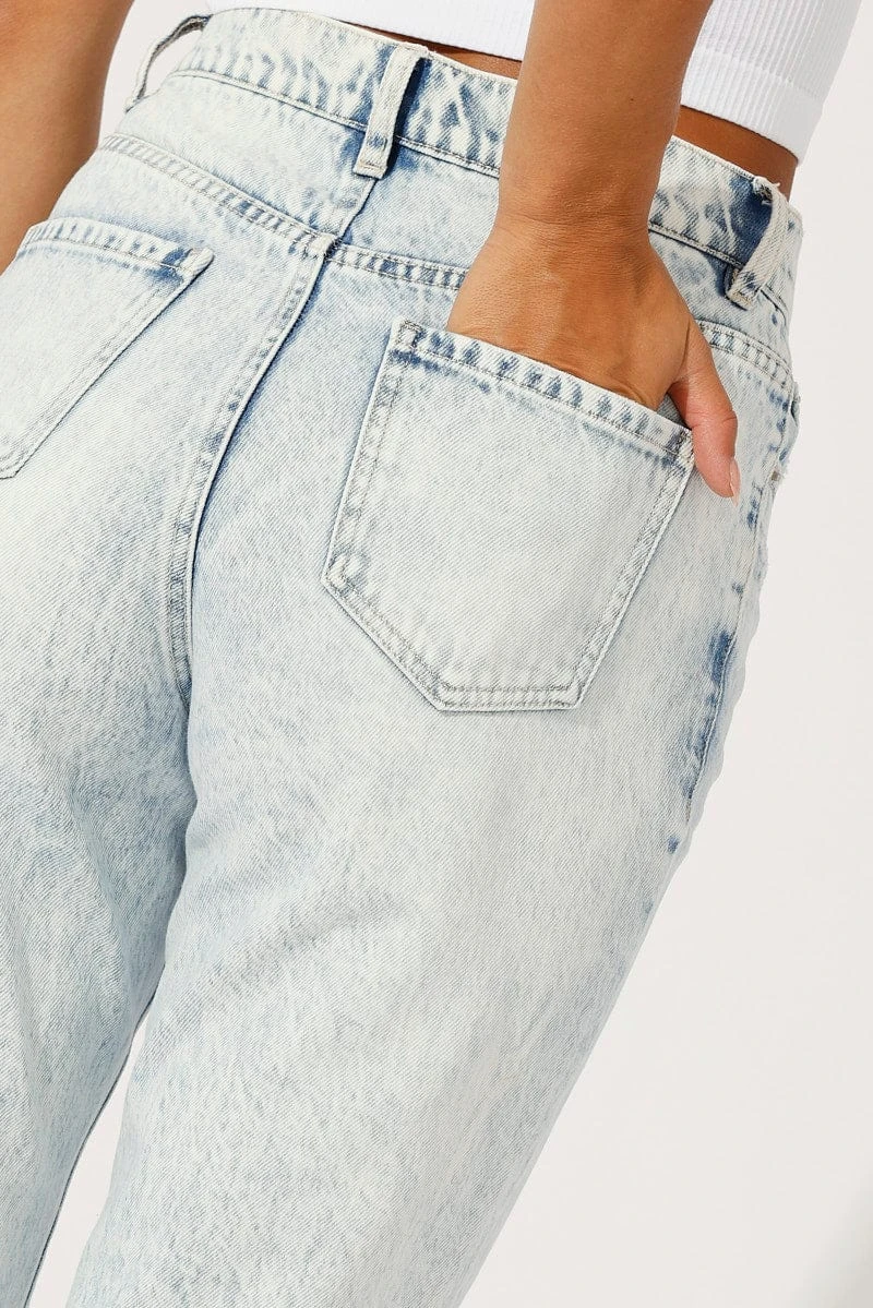 Denim Mom Jeans High Rise Ripped 8 Denim Mom Jeans High Rise Ripped - Image 6