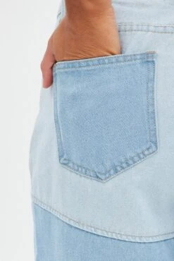 Blue Patchwork Denim Jeans Low Rise -Modern Fashion Shop dl1861 20j denim blue 7