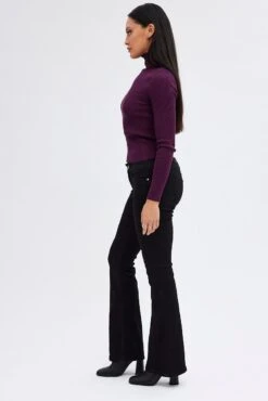 Black Flare Denim Jeans Low Rise -Modern Fashion Shop dl1953a 20j black 4