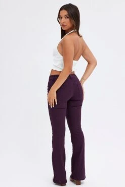 Purple Flare Denim Jeans Low Rise -Modern Fashion Shop dl1953c 20jb plum 5