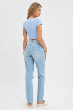 Denim Baggy Denim Jean Mid Rise -Modern Fashion Shop dl2571d 33jb light wash 5