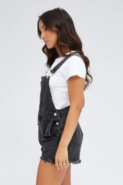 Black Short Overall Jeans -Modern Fashion Shop ds1424c 20rb wash black 4