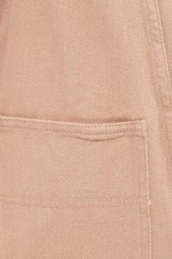 Beige Carpenter Overall Short Jeans -Modern Fashion Shop ds1442c 81r camel 6