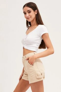 White Short Sleeve Button Down Cardigan -Modern Fashion Shop fitted cardigan white short sleeve button down cardigan 32981001437377