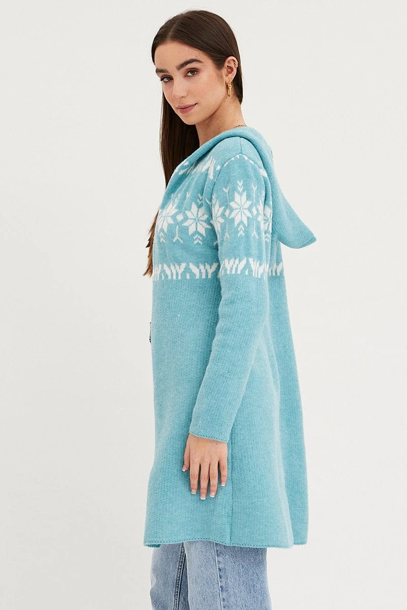 Aztec Print Knit Cardigan Long Sleeve Relaxed Hoodie 6 Aztec Print Knit Cardigan Long Sleeve Relaxed Hoodie - Image 4