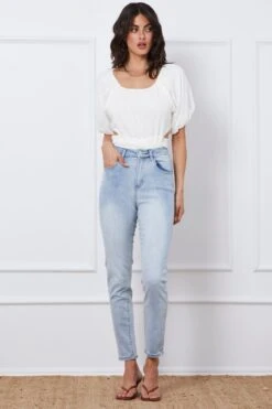 Blue Skinny Jeans High Rise Denim -Modern Fashion Shop hw ankle skinny jean blue skinny jeans high rise denim 32967146864833