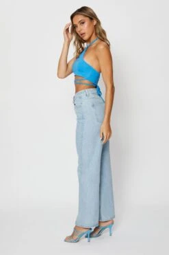 Blue Slip Jeans High Rise Denim -Modern Fashion Shop hw flare jean blue slip jeans high rise denim 32967338164417