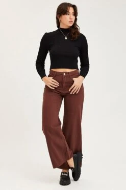Brown Flare Denim Jeans High Rise 9 Brown Flare Denim Jeans High Rise -Modern Fashion Shop hw flare jean brown flare denim jeans high rise 32965622923457