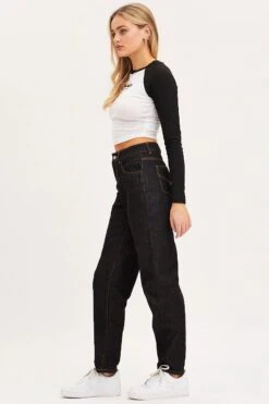 Black Mom Jeans High Rise -Modern Fashion Shop hw straight leg jean black mom jeans high rise 32965623644353