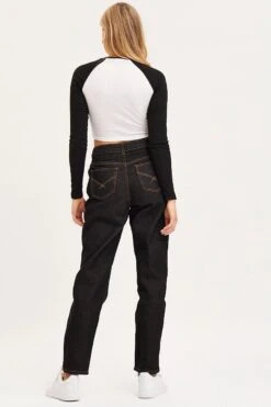 Black Mom Jeans High Rise -Modern Fashion Shop hw straight leg jean black mom jeans high rise 32965623677121