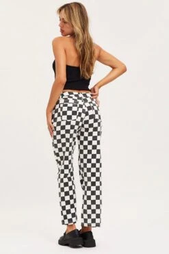 Print Straight Denim Jeans High Rise -Modern Fashion Shop hw straight leg jean print straight denim jeans high rise 32965608177857