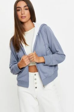 Blue Oversized Jacket Long Sleeve