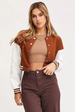 Brown Graphic Jacket Long Sleeve Oversized -Modern Fashion Shop jacket brown graphic jacket long sleeve oversized 32966603210945