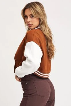 Brown Graphic Jacket Long Sleeve Oversized -Modern Fashion Shop jacket brown graphic jacket long sleeve oversized 32966603243713